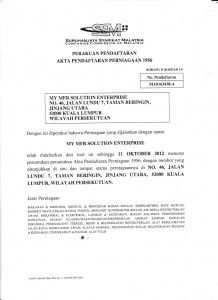 sijil pendaftaran perniagaan syarikat ssm suruhanjaya syarikat malaysia